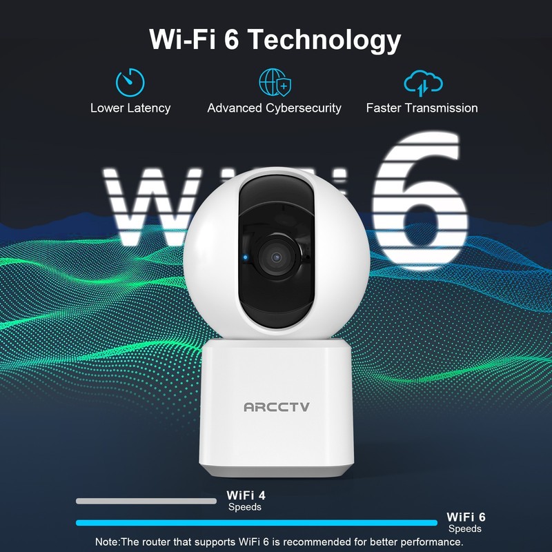 ARCCTV Indoor Security Camera 2.4G/5GHz 3MP WIFI Baby Pet Monitor 2 Way Audio gallery