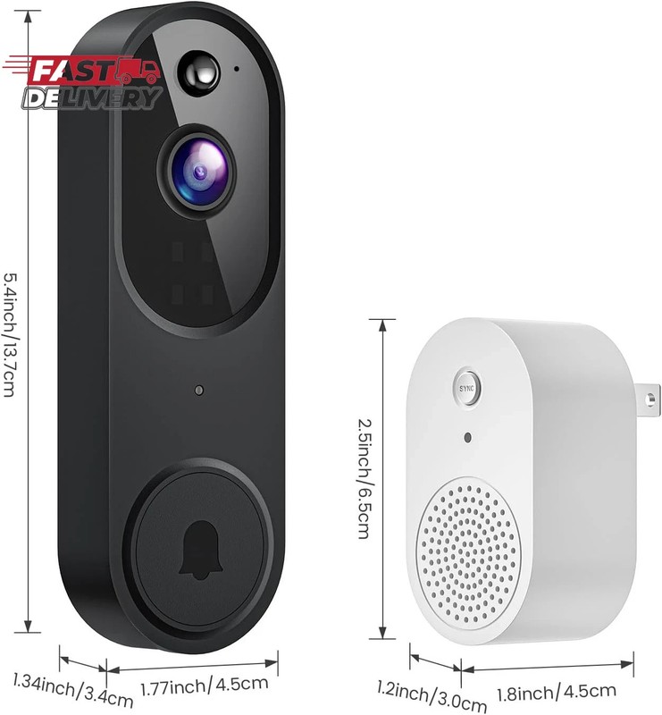 1080P Wireless Video Doorbell Camera, Night Vision, Cloud Storage (Sold Separate gallery