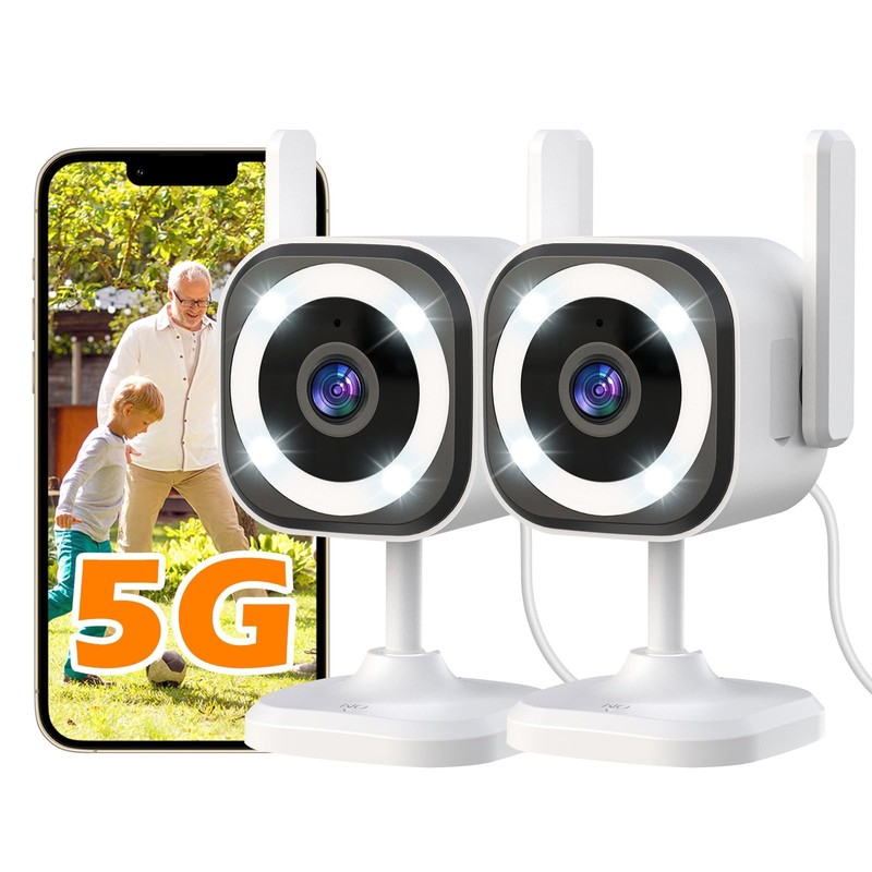 GUOANVISION 5G Outdoor/Indoor Camera for Home Security, 2K Baby US-S600-2Pack 