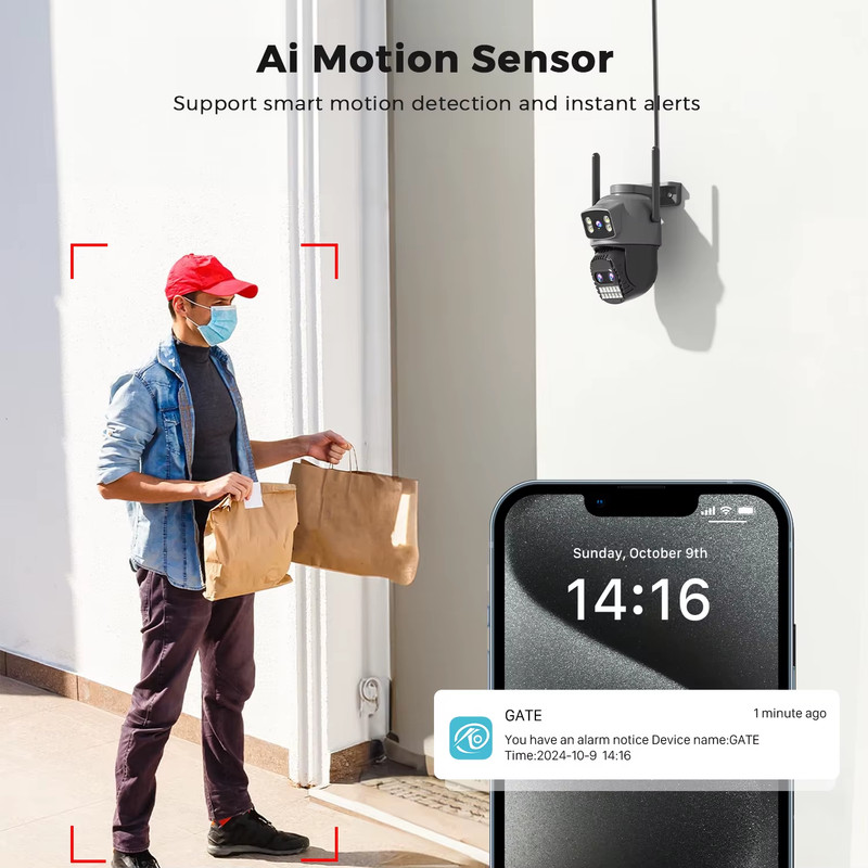 BESDER 12MP Wifi Camera Outdoor Dual Screen 10X Digital Zoom CCTV Video Surveill gallery