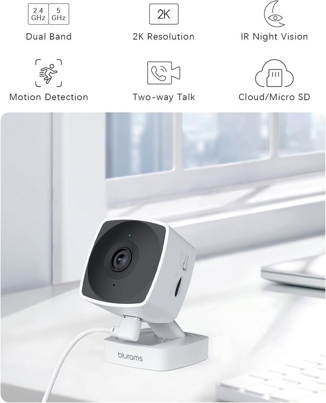 Cameras for Home Security 5GHz, 2K Indoor Camera, Pet Camera with Phone App, ... gallery