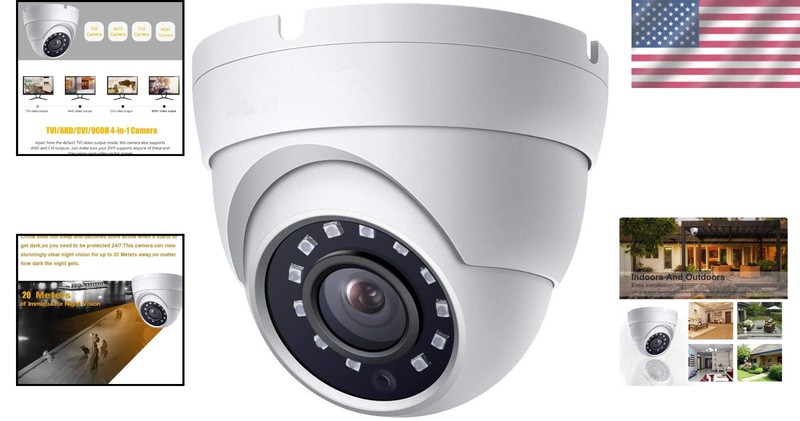 2MP HD Dome CCTV Camera - 65ft Night Vision & 100° Wide Angle for Security gallery