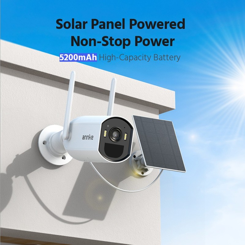 ANNKE 4MP PIR Security Camera System Solar Panel Wireless Outdoor Two Way Audio gallery