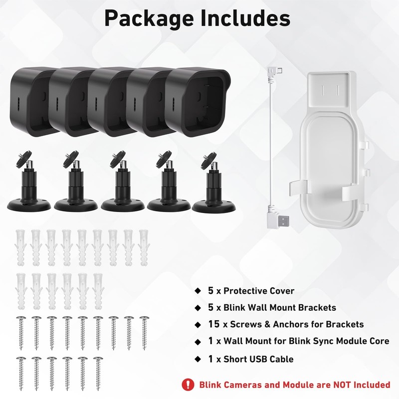 Blink Outdoor Camera Wall Mount Compatible with 2K+ & 4th Gen,3 Pack Weatherproo gallery