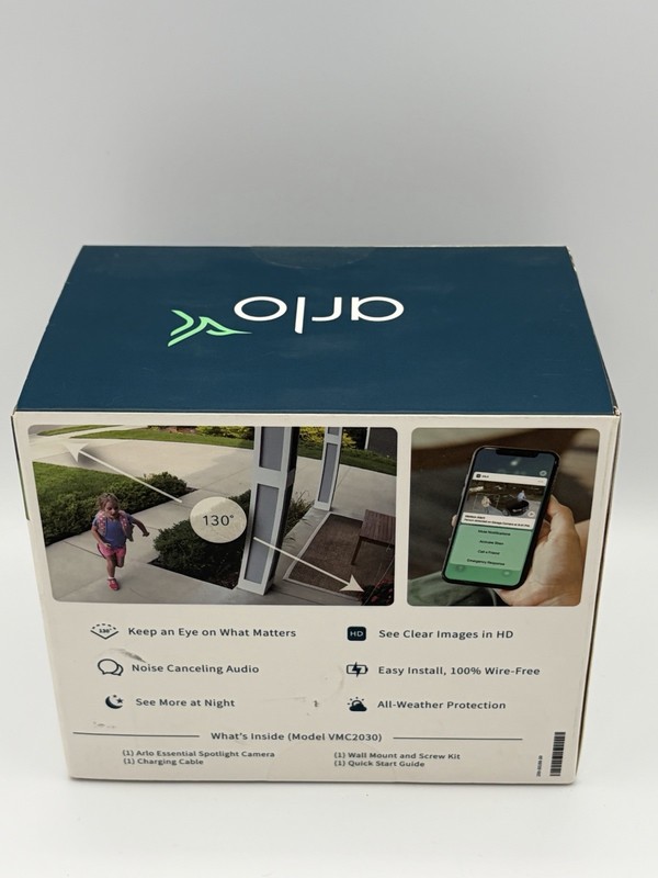 New Arlo Essential Wire-Free Spotlight Security Camera VMC2030W-100NAS gallery