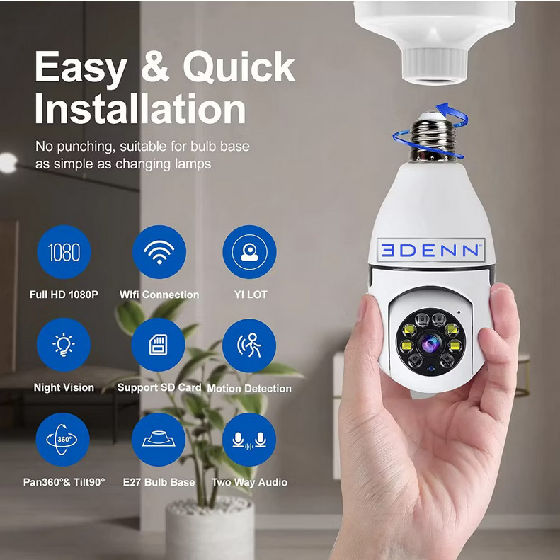 Edenn I-Defend Security Camera 1080P & Smart Night Vision - Full HD gallery