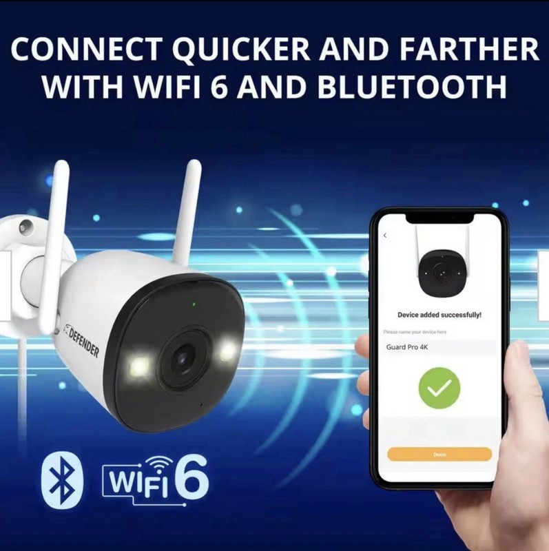 surveillance Security Camera AI POWERED 4k Guard Pro Wi-fi 6 DEFENDER New Box gallery