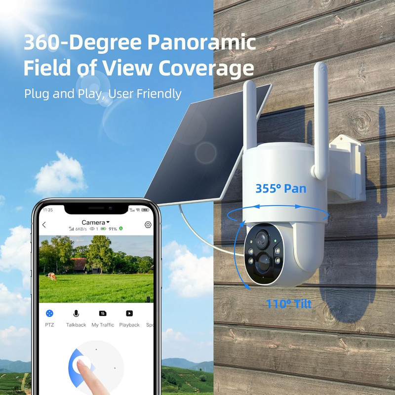 4G LTE Cellular Security Camera, No Wifi Security Camera, 2.5K Solar Camera Outd gallery