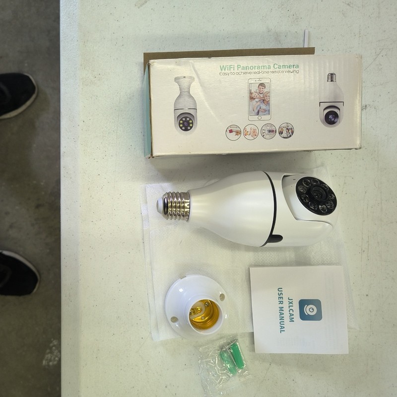 HD Smart Camera, CL201 WiFi Panorama Camera, 360° View Light Bulb Socket NOB