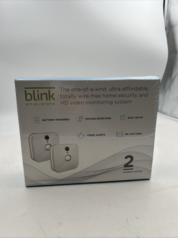 Blink Motion Detection Indoor Home Security Camera System – 2 Pieces, White New!