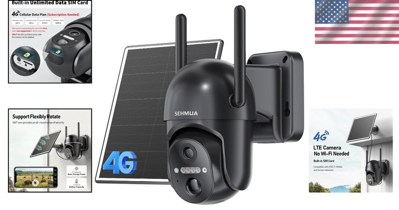 Solar-Powered Wireless Security Camera - 4G LTE, 2K Night Vision & Easy Setup gallery