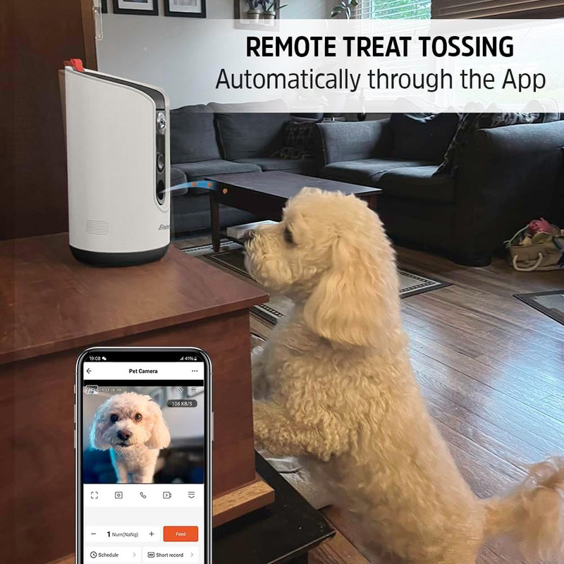 Smart Pet Treater with 2K Video Camera, 2-Way Audio, Night Vision, 5 Ghz & 2.4 G gallery