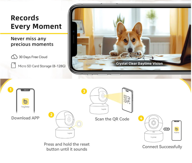 3MP WiFi Security Camera 5G/2.4GHz Baby Monitor Auto Tracking 24/7 CCTV gallery
