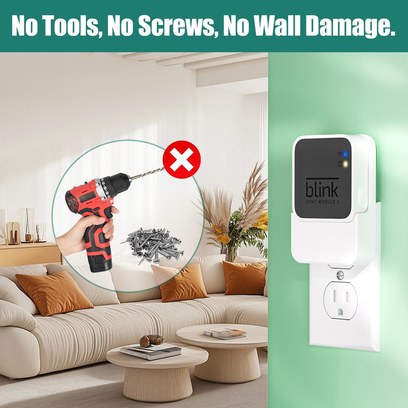 Outlet Wall Mount for Blink Sync Module 2, 2-In-1 Charging Station(Mount & Charg gallery