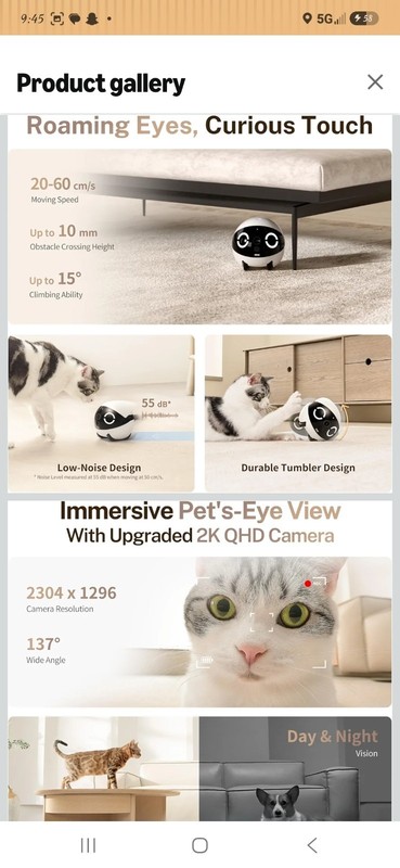 Enabot ROLA Mini 2K Moving Security Camera Smart Home Wireless Companion Robot gallery