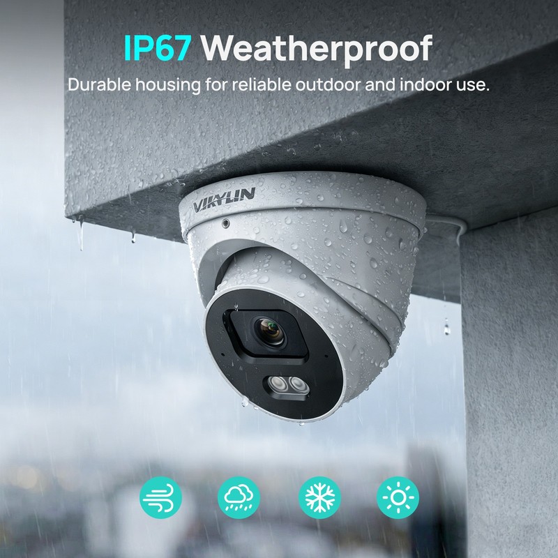 VIKYLIN CCTV Ethernet Full Color Light Wired 4MP Security POE Camera ONVIF NDAA gallery