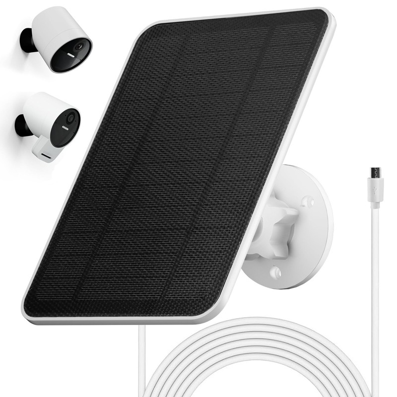 Solar Panel Charger for Outdoor Security Camera, 4W 5V, Waterproof, 10ft USB Cab gallery