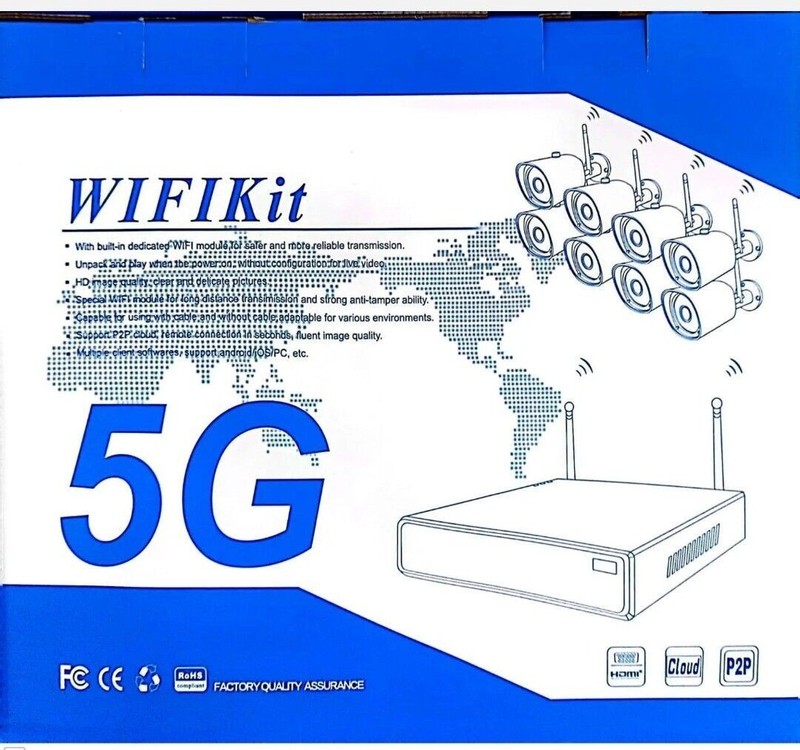 8CH Full HD Wireless Video Surveillance Kit with 8 WiFi 5G IP Cameras – CW824