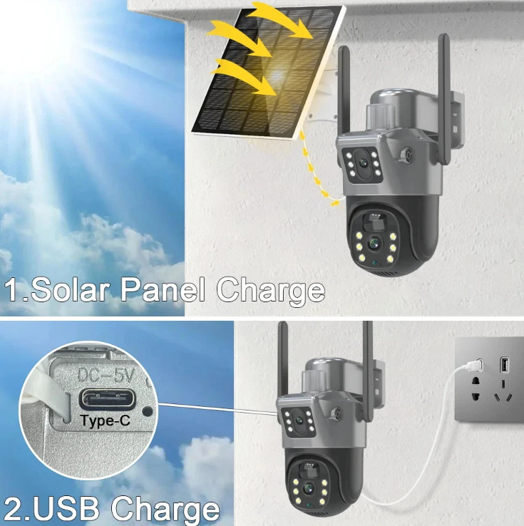 WIFI Solar Panel Security Camera Alarm Home Monitoring LIVE VIEW App gallery