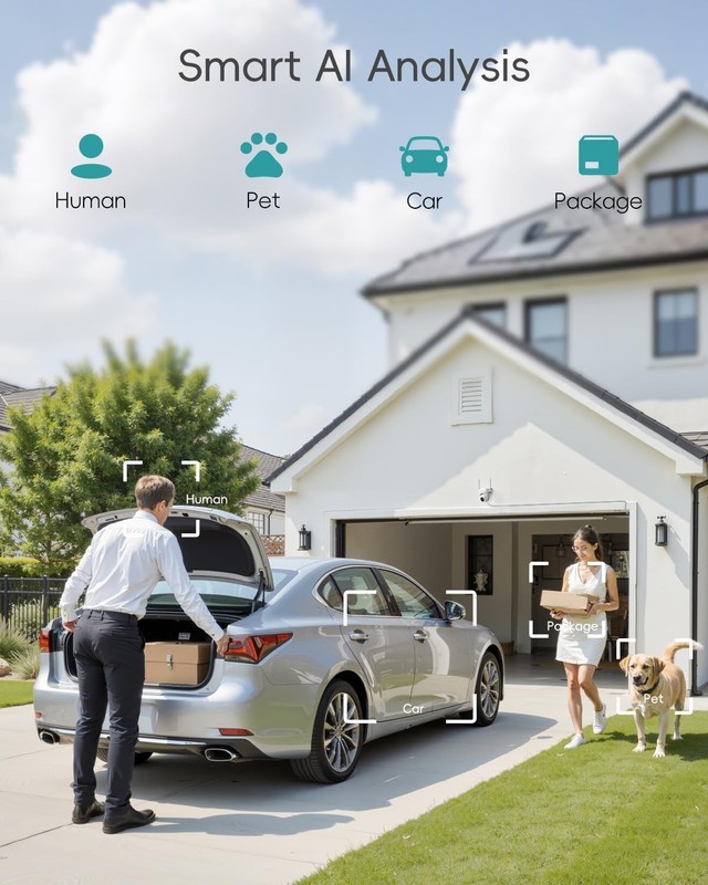 2K 3MP Wired Camera for Home Security, 2.4G/5G WiFi Security Camera Outdoor, ... gallery