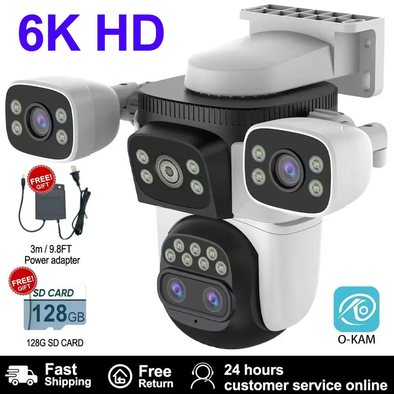 ANSVICAM UHD 20MP 10X Zoom Four Screens WiFi IP Camera Wireless Outdoor Four Len