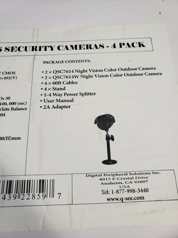 Q-See Color CMOS Surveillance security Camera 4 pack QSC7614C4 New gallery