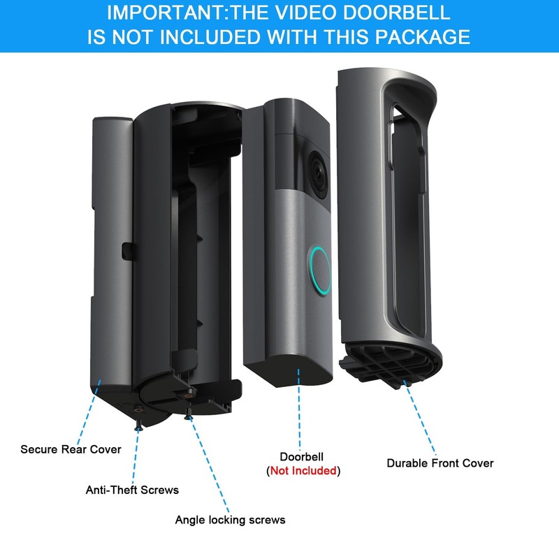 Adjustable 360° Anti-Theft Full Enclosure Doorbell Mount for 2026 Ring Batter... gallery