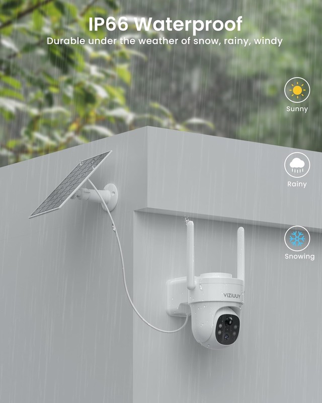 Solar Security Cameras Wireless Outdoor 3MP Pan Tilt 360°WiFi Camera with Col... gallery