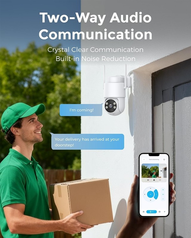 Solar Security Camera Wireless 2.3K Color Night Vision 2-Way Audio Live Stream@ gallery