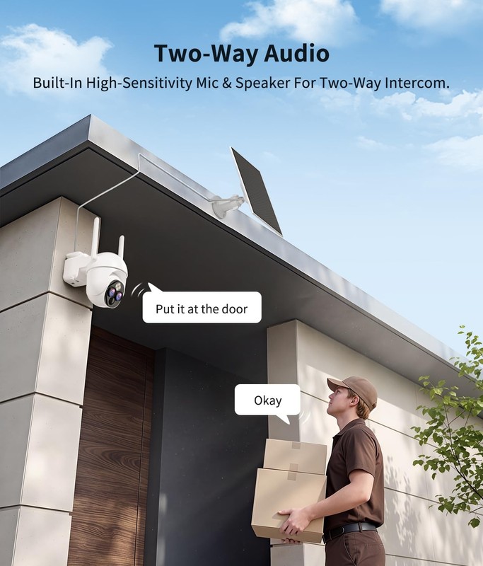 Dual-Lens Solar Security Cameras Wireless Outdoor, 10x Zoom to See Further 36... gallery