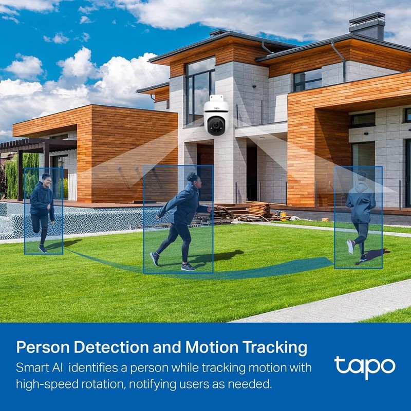 Tp-Link Tapo 1080P Outdoor Wired Pan/Tilt Security Wi-Fi Camera, 360° View, Moti gallery