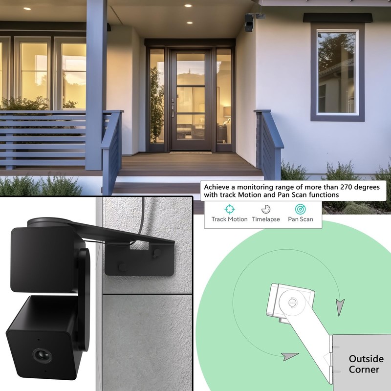 Black Wall Mount for Wyze Camera Pan V3 2 Pack Outside Corner Bracket gallery
