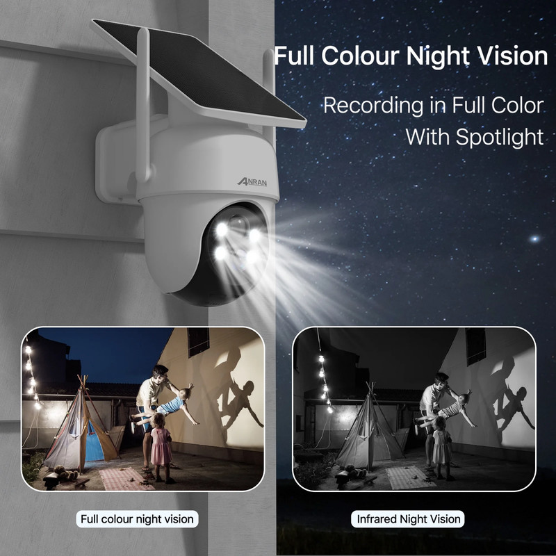 2K/4MP Solar Security Camera with Base Station, Spotlight, Expandable Local Stor gallery