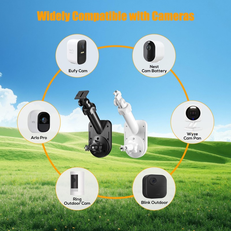 Wall Mount for Cameras and Solar Panels, 2in1 Mount for Ring, Blink, Eufy, Ar... gallery