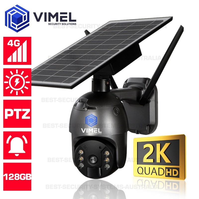 4G Construction Site Cam 2K Night Vision 128GB Solar Battery Outdoor Farm CCTV
