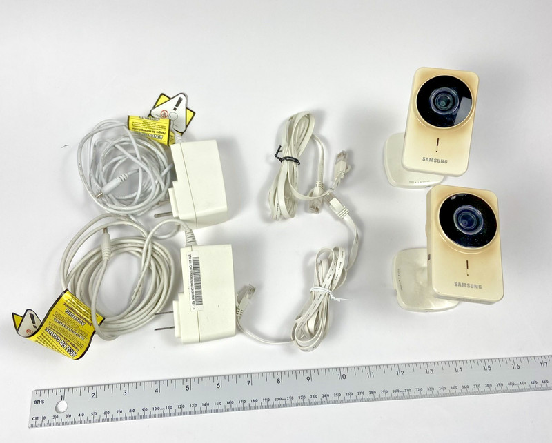 Samsung SmartCam SNH-1011N Lot of 2 IP Cameras w/ Adapters & Cables
