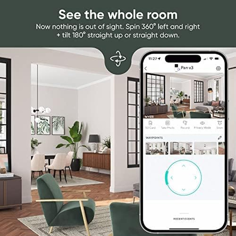 Cam Pan V3 Indoor/Outdoor Ip65-Rated 1080P Pan/Tilt/Zoom Wi-Fi Smart Home Securi gallery
