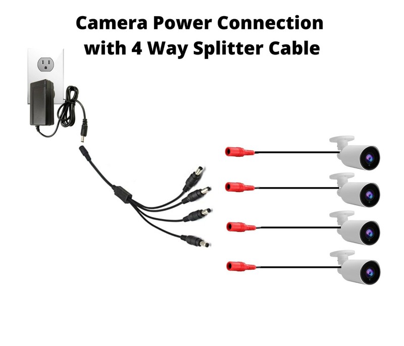 4x HD 1080P Dome Security Camera with Power Supply and 4 Way Power Splitter Wire gallery