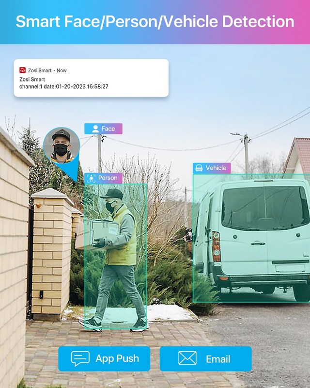 ZOSI 4K PoE Add on Security Camera with Person Vehicle Detection Sound & Light gallery