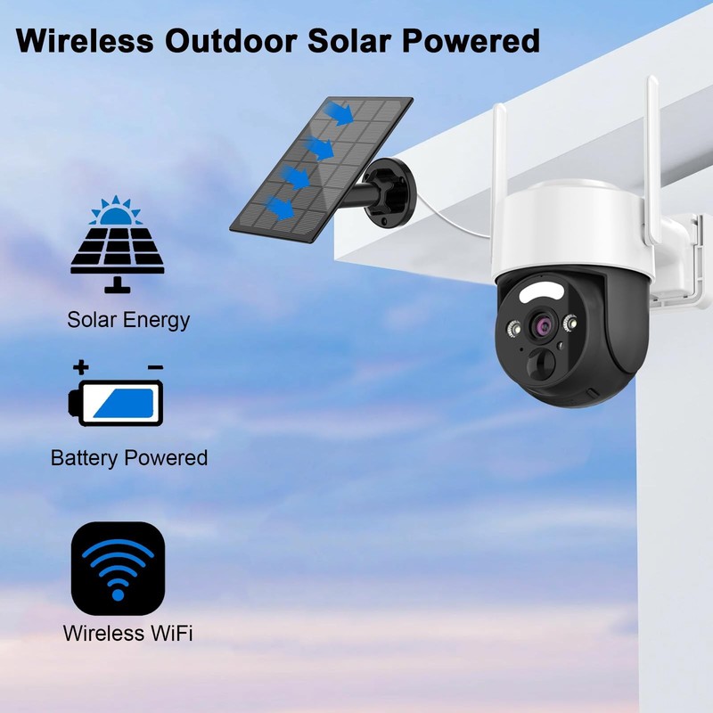 2K Solar Security Cameras Wireless Outdoor, Pan Tilt 360° WiFi Camera for Hom... gallery