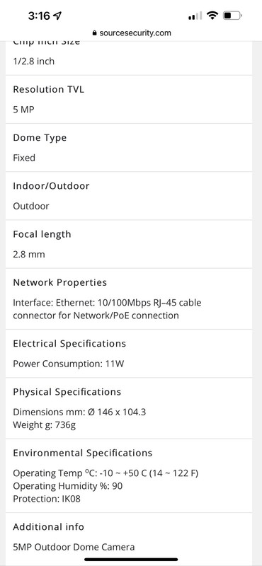 Verkada CD41-30E-HW Outdoor Dome Camera,5MP, Fixed Lens,128 GB, 30 Day Retention gallery