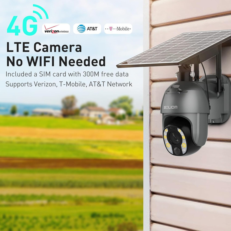 5MP Security Camera Outdoor with 10X Optical Zoom, 4G LTE Cellular Security Came gallery
