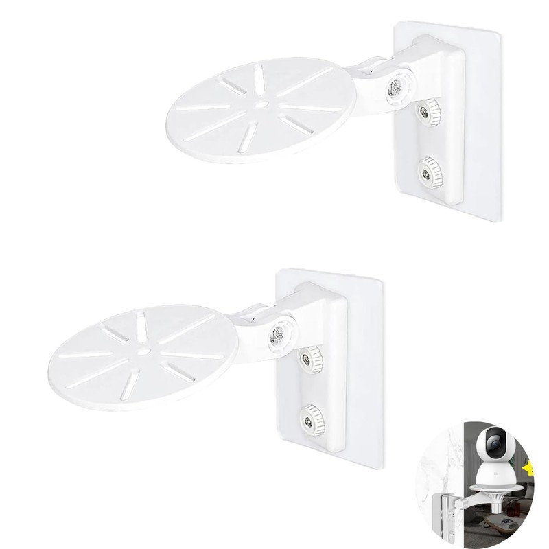 2 Pack Security Camera Bracket, Wall Mount, Adhesive, Non Screw, Dome, Indoor