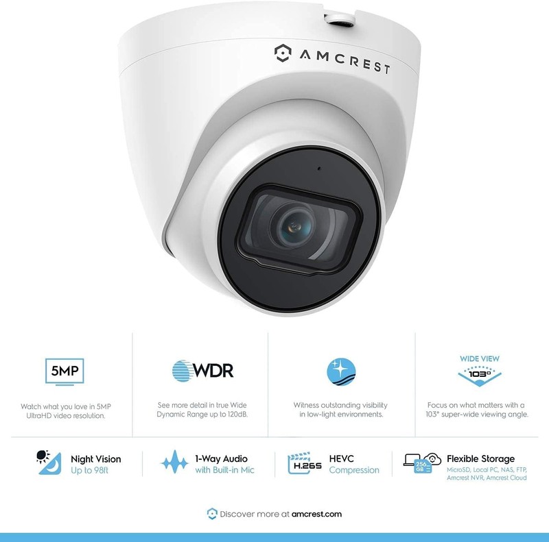 Amcrest 5MP POE Security Camera System 8CH NVR 4 Cameras 2TB gallery