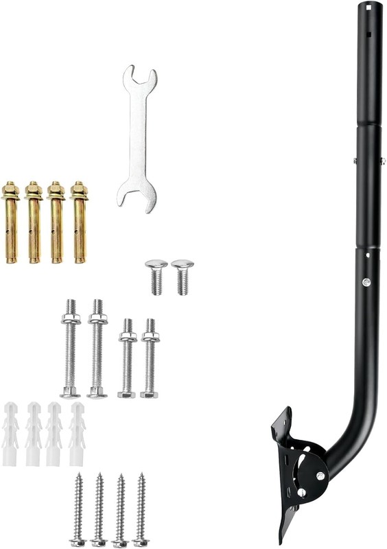 1-1/2″ Universal Antenna Mount, 33″ Long Heavy Duty Steel J Pole Adjustable M…