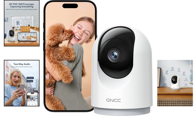 2K Indoor Security Camera with Night Vision & Motion Detection for Home Safety gallery