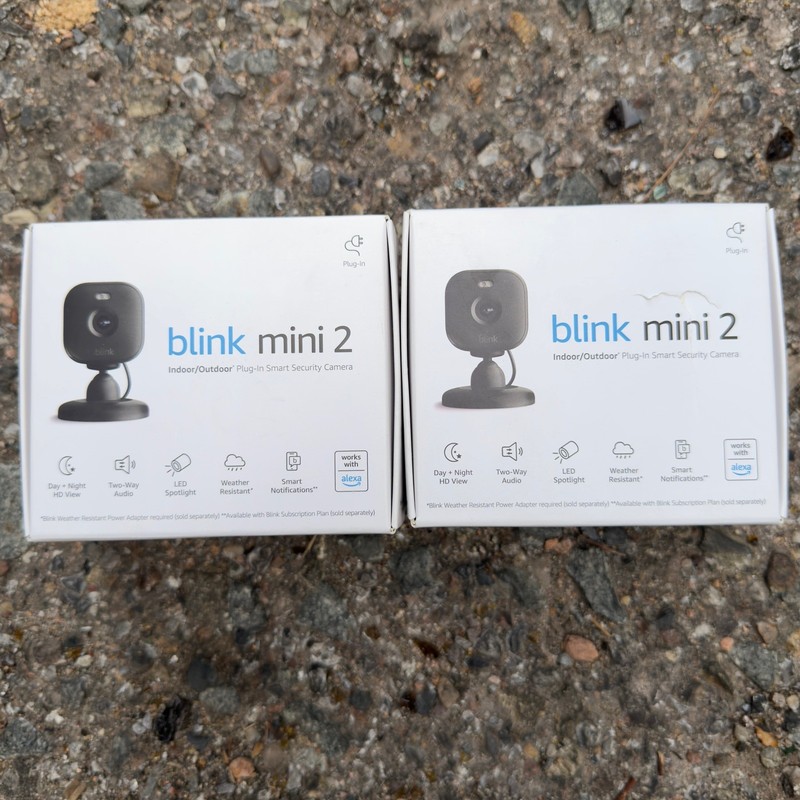 Blink Mini 2 HD Smart Security Camera Indoor/Outdoor Black Plug-In (Lot of 2)