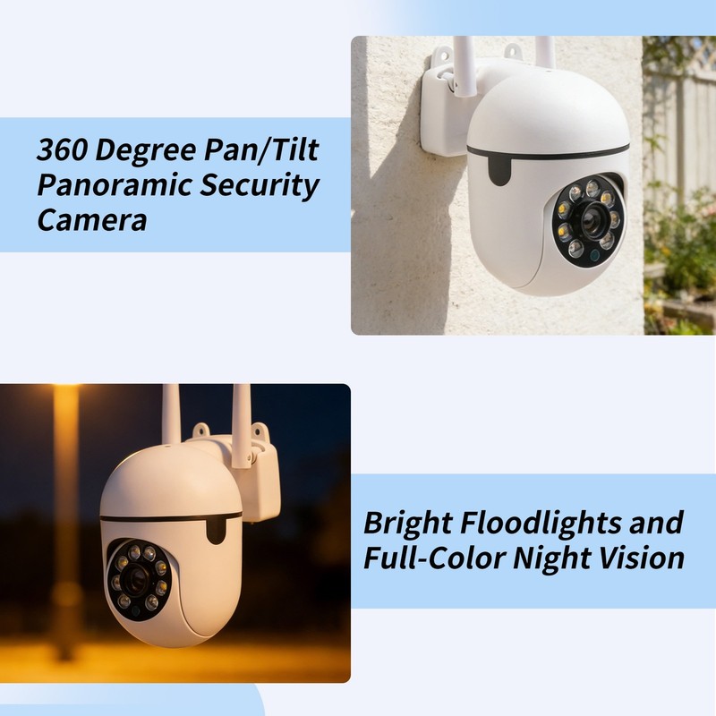 2.4GHz WiFi Cameras for Home Security, 360° View, 2-Way Audio X9J43391 gallery