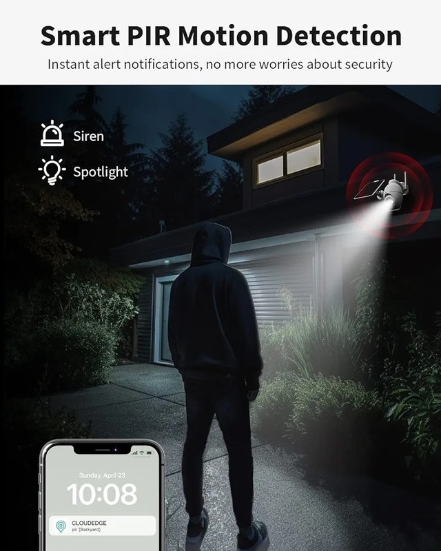 Wireless Outdoor Security Camera Solar Powered IP65 Weatherproof gallery