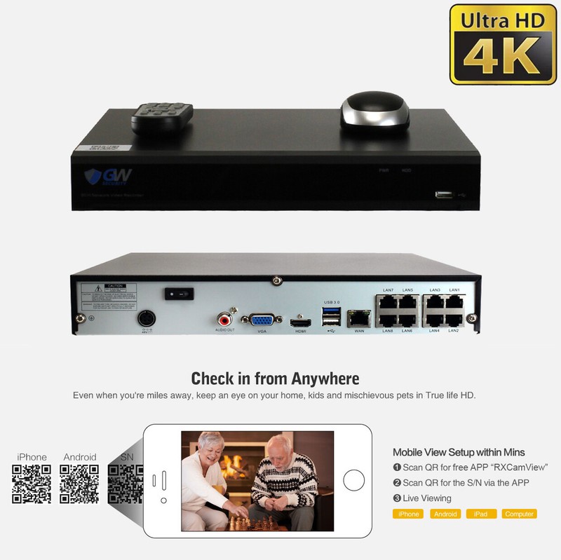 8 Channel NVR 4K 8MP Outdoor AI Face Recognition Bullet Security Camera System gallery